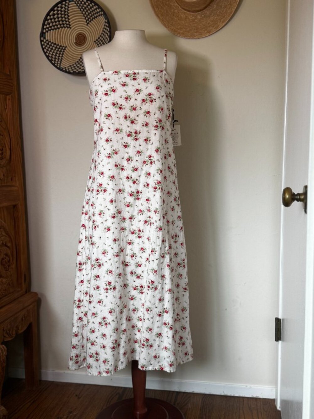 Sweet linen blend midi dress - NWT - Size Large
